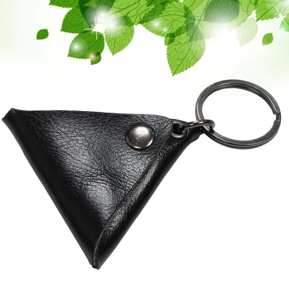Guitar Pick Holder Triangle Shape Metal Button Closure Guitar Accessories for Acoustic Electric Guitars Travel Music