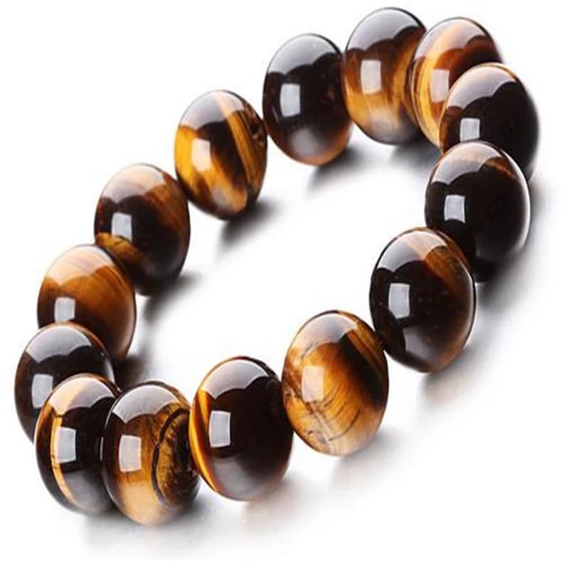 Braccialetto alla Moda in Occhio di Tigre per Uomo e Donna, Bracciale Elastico in Pietra Naturale, Braccialetto con Perline in Vetro, Gioiello Curativo