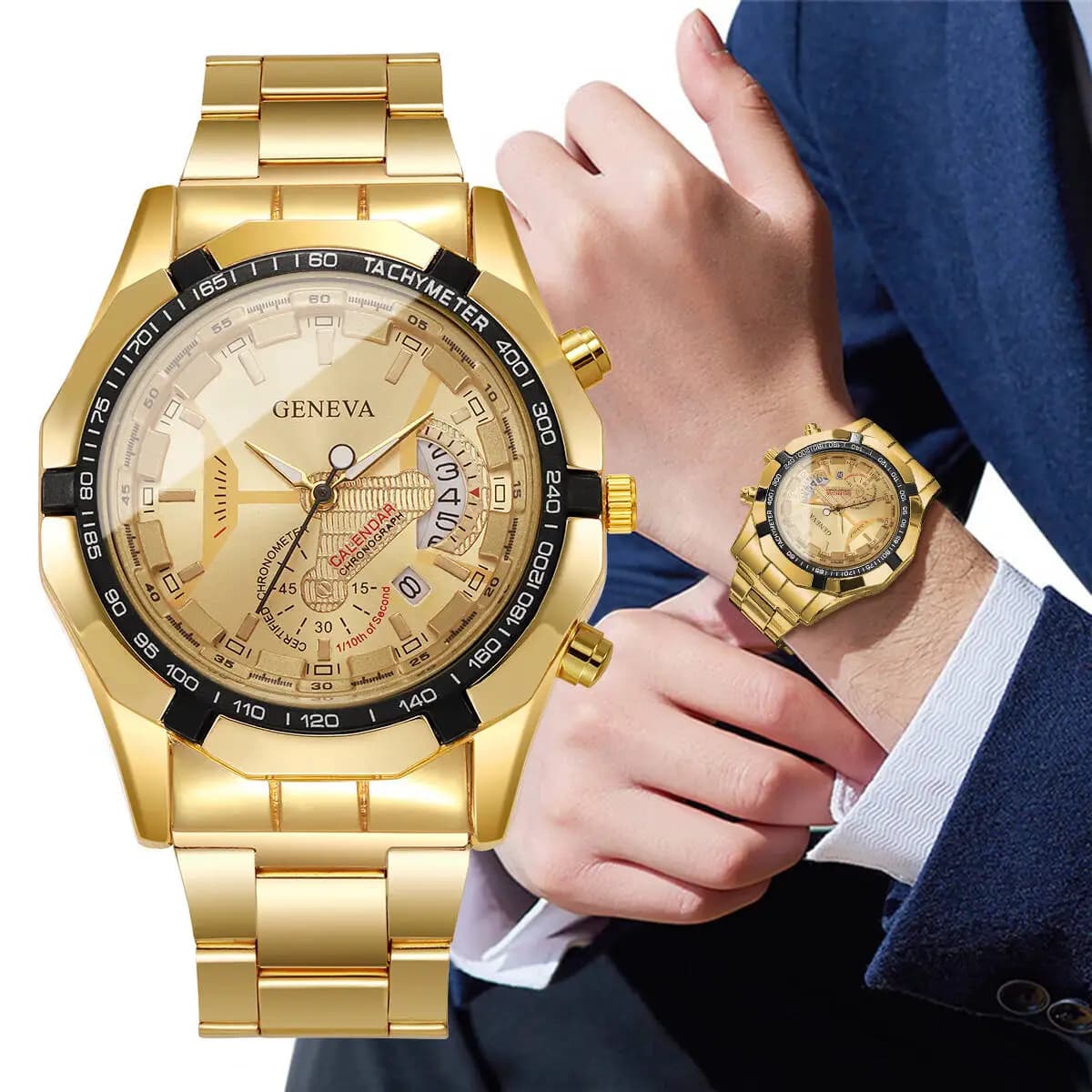 Luxury Business Men's Watch Quartz With Calendar Big Fashion Reloj Hombre (No Box)