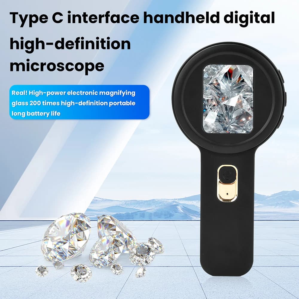 Nuovo microscopio digitale con schermo HD da 2,2 pollici 16 perline lampada a LED Microscopio ad angolo di ricarica di tipo C per la riparazione del circuito stampato