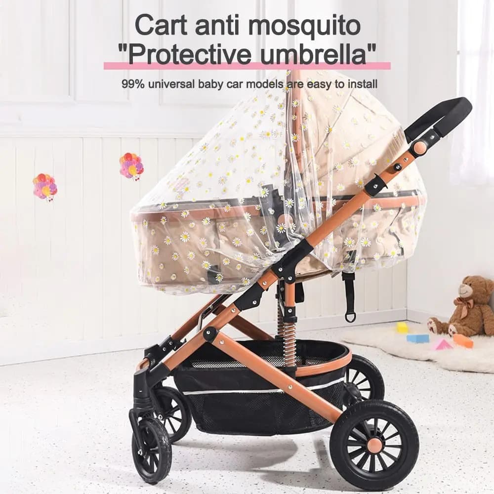 Fully Covered Cart Sunshade Mosquito Net Mosquitoproof Breathable Cradle Mosquito Net Insect Fly Stroller Mosquito Net