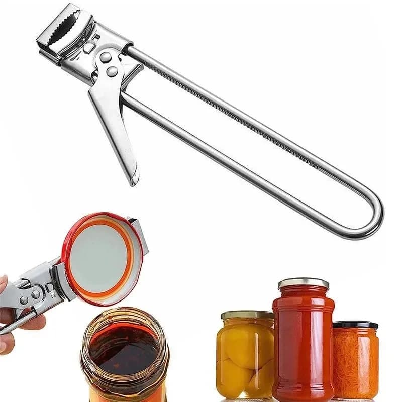 Apribottiglie Multifunzione e Apriscatole Regolabile in Acciaio Inossidabile, Utensile Manuale per Barattoli e Bottiglie, Attrezzo da Cucina