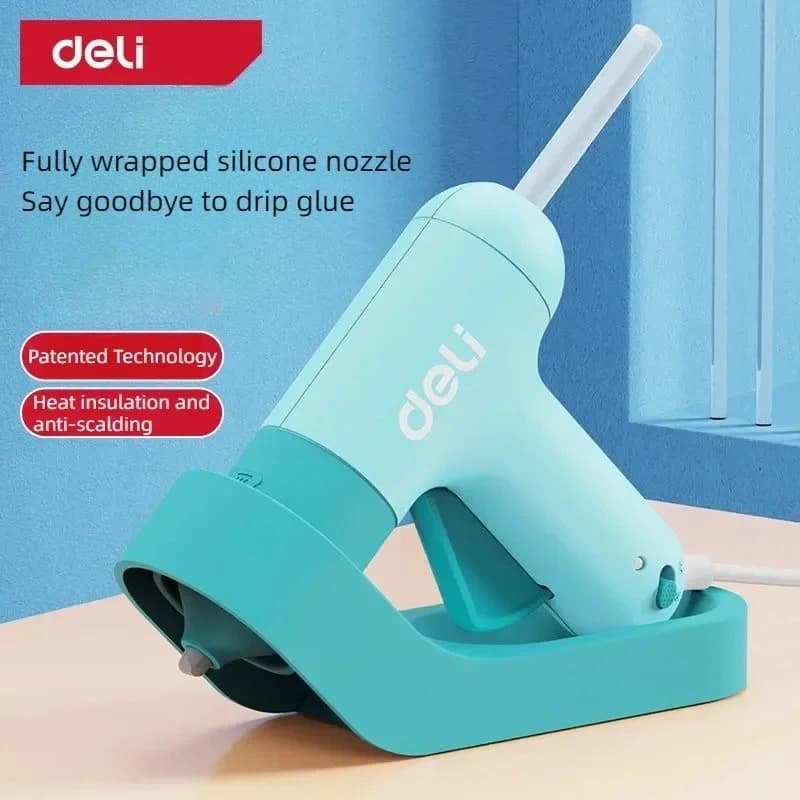 Deli Pistola per colla a caldo 7MM Bastone trasparente Mini strumento di riparazione del calore elettrico domestico con set speciale di stick di colla