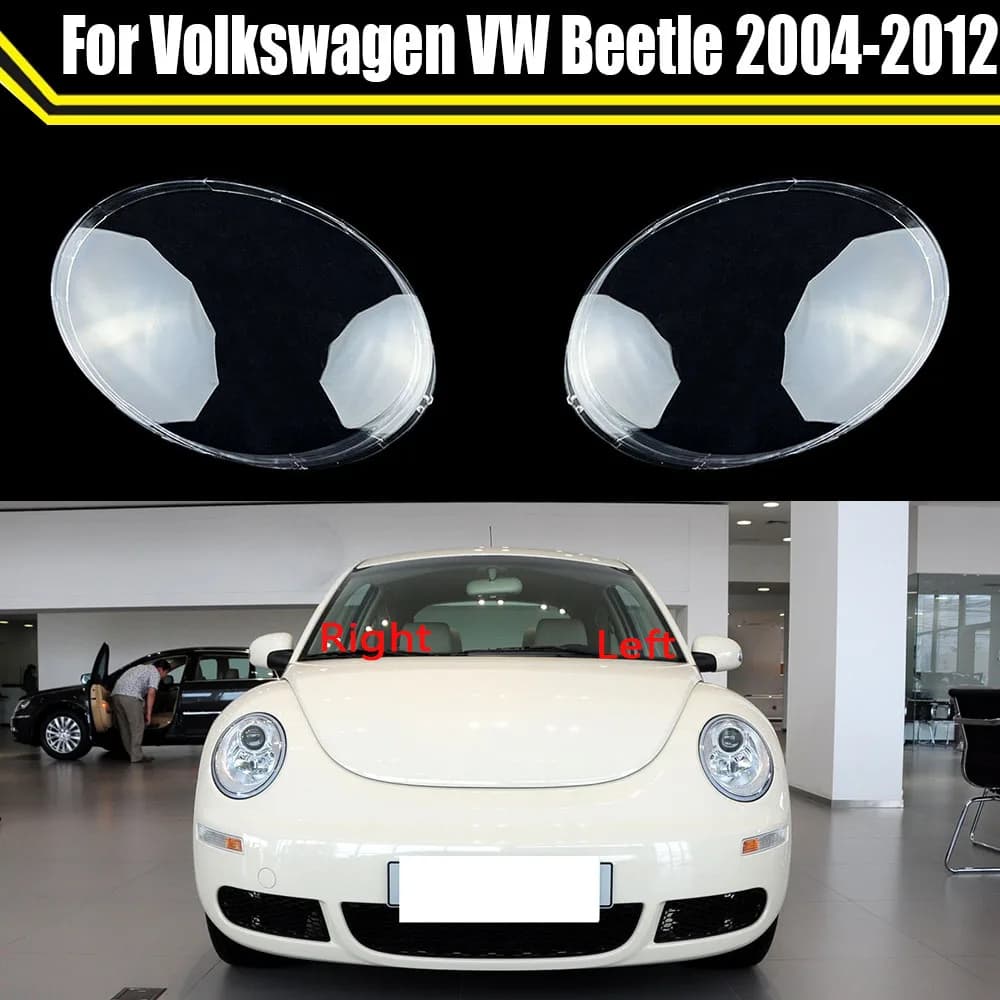 Copertura in vetro trasparente per faro anteriore auto, guscio per faro, lente per Volkswagen VW Beetle 2004-2012