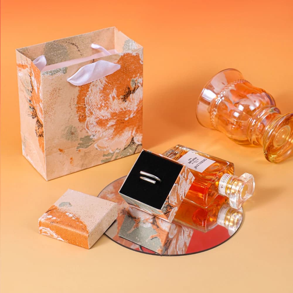 24 pezzi arancione gioielli carta regalo organizzatore scatola anello orecchini a bottone braccialetto pendente collana spilla imballaggio protezione organizzatore
