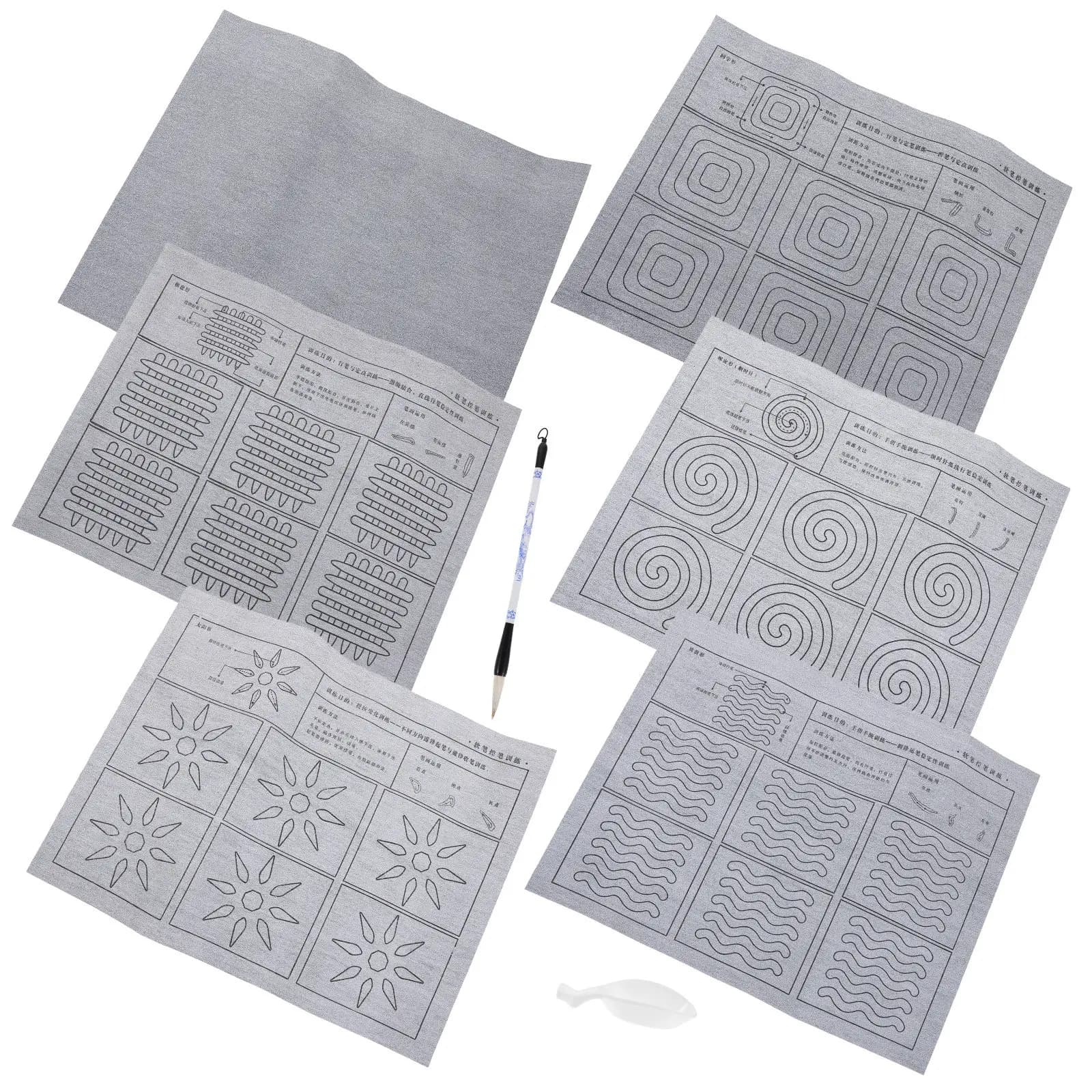 1 Set Calligraphy Water Writing Cloth Beginner Reusable Chinese Calligraphy Mat Portable Practice Kit Kids Tracing Pad