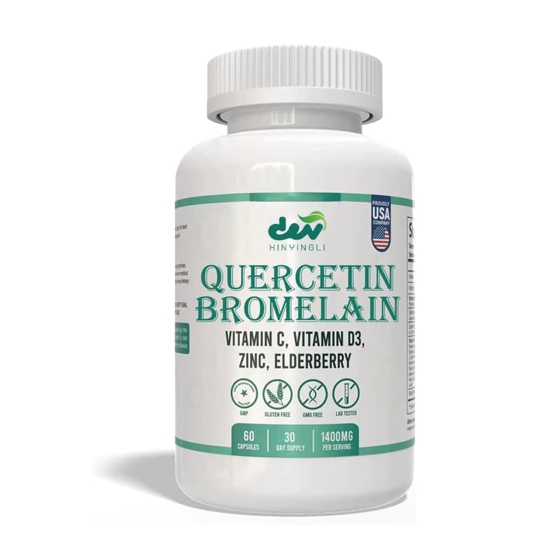 Quercetin contains bromelin, the immune supplements contain zinc, vitamins C and D from jujugal lentil 5000 UI, equinacea, garlic, turmeric