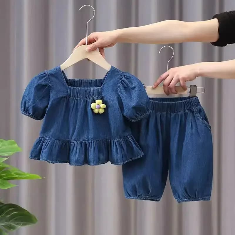 Set Estivo Leggero per Bambina 2025 Nuovo Completo Due Pezzi alla Moda per Bimba