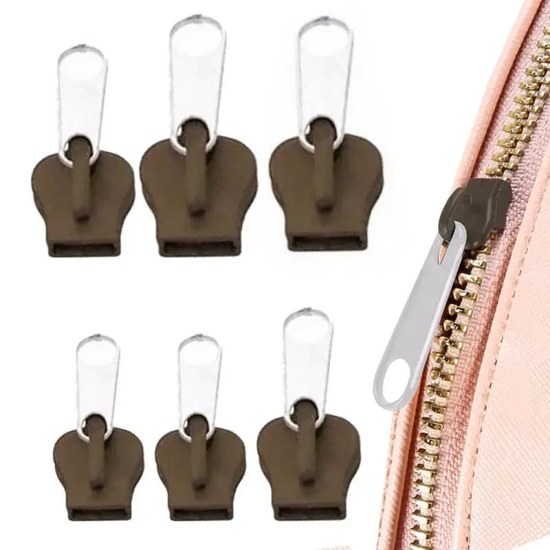 6 pz/set Set di cursori per cerniera di ricambio Kit di riparazione per cursore per cerniera staccabile portatile Cerniera flessibile per borse per vestiti da cucito fai-da-te
