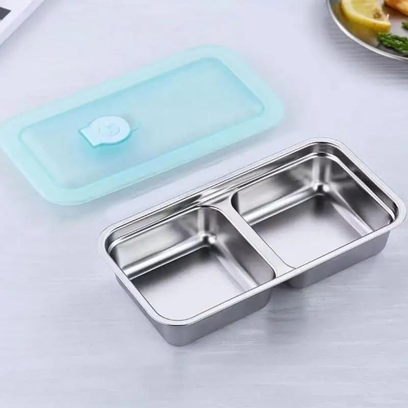Bento Box per il pranzo in acciaio inossidabile 304 Contenitori per snack riutilizzabili con scomparto singolo/doppio Contenitore per alimenti per frigorifero a prova di perdite