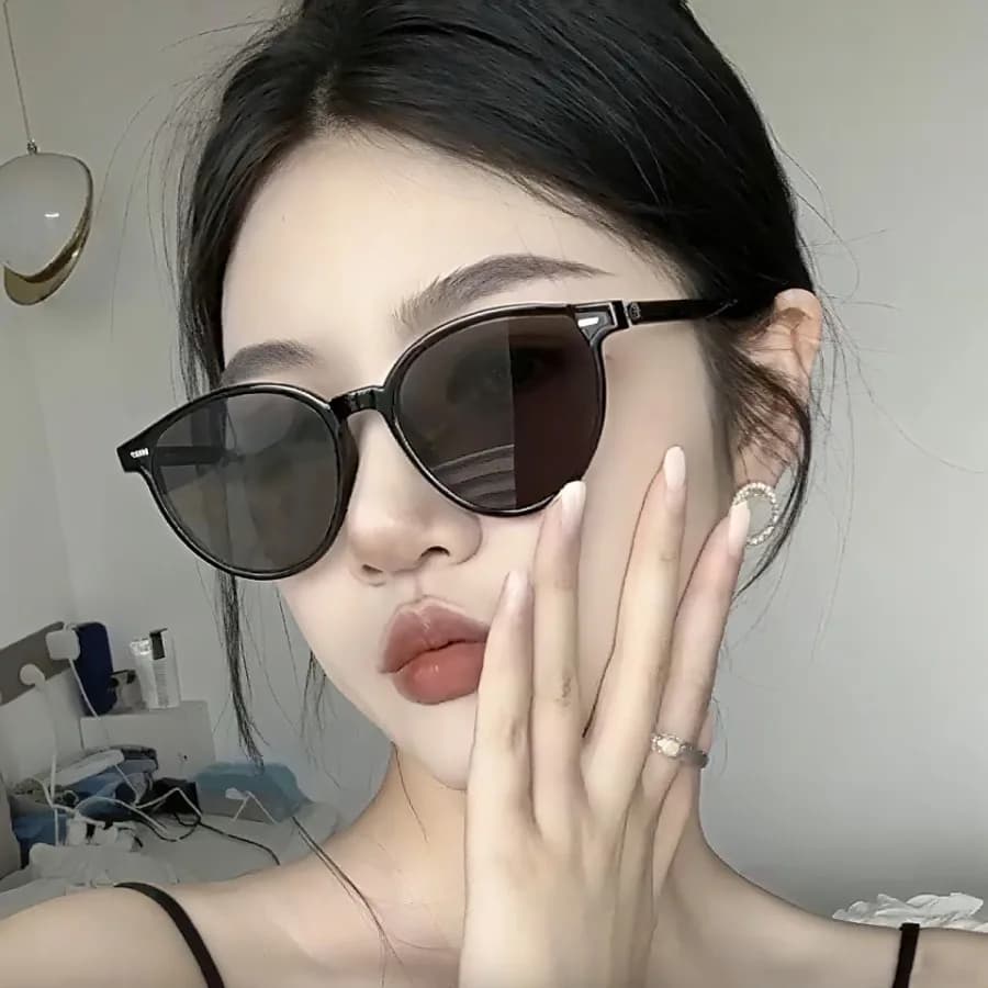 Korean retro round-frame gm sunglasses women's all-match high-end anti-ultraviolet anti-glare small face net red sunglasses men