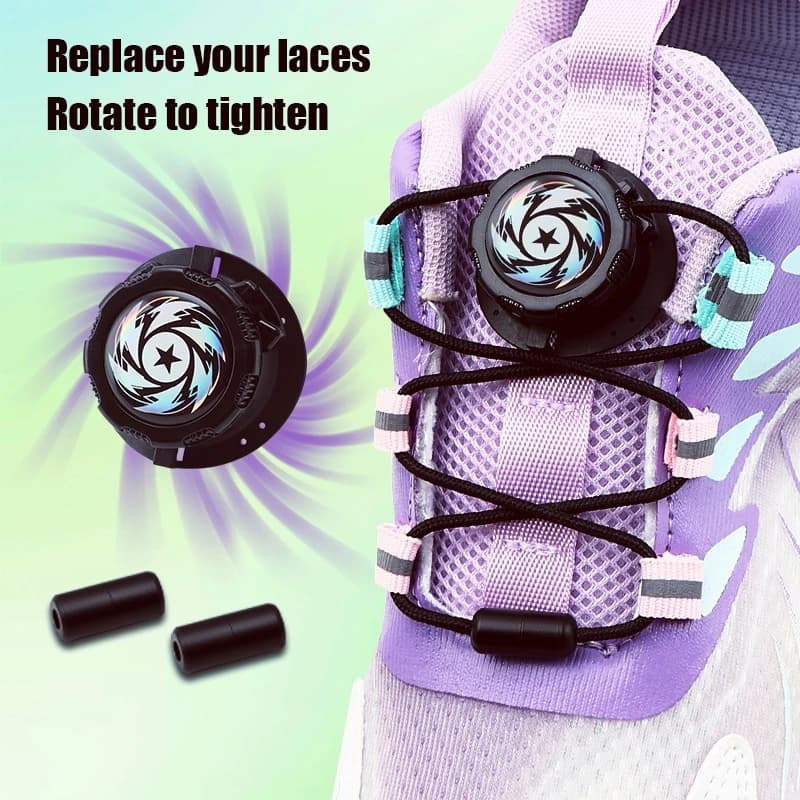 Lacci con fibbia girevole Lacci automatici con corda spessa senza lacci Nero Bianco Facile installazione Sneakers Lacci per scarpe Accessori per scarpe
