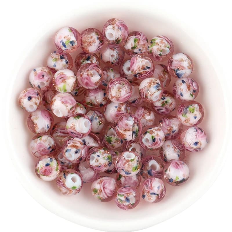 10 pezzi 8mm perline di vetro colorate con fiori di murano perline sfuse per la creazione di gioielli accessori per orecchini collana braccialetto fai da te da donna