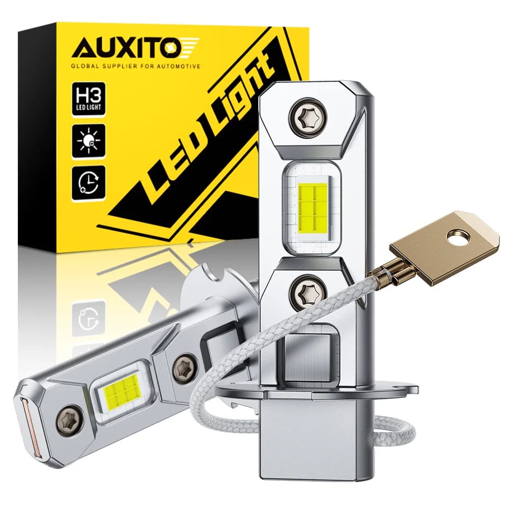 2 pezzi AUXITO Mini H3 lampada a LED Canbus senza errori fanless fendinebbia lampadina per auto DRL 6500K bianco 3000K giallo dorato 12V
