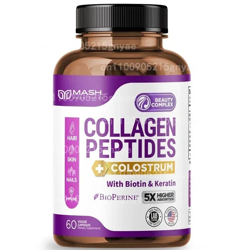 Supplement of biotin keratin to collagen – Hyaluronic acid, vitamin E, MSM and more – 60 capsules