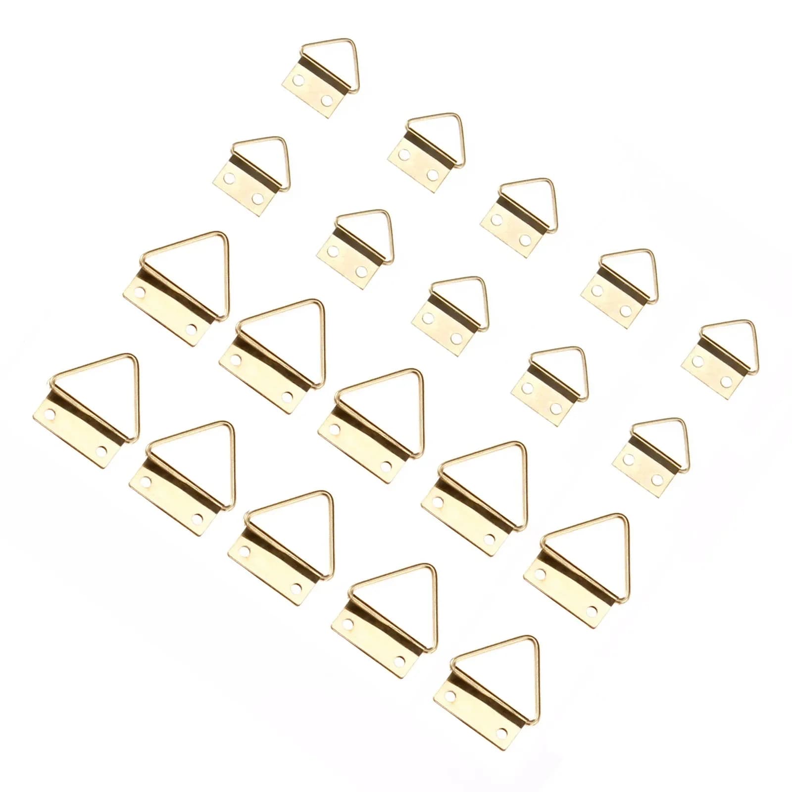 10/20 pcs Gold In Zinc Alloy Triangle D-Ring Hanging Photo Oil Painting Mirror Frame Hook and Screws 16*17mm/24*25mm