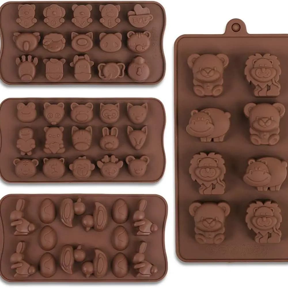 Diversi stampi per la produzione di cioccolato in silicone per animali, silicone alimentare per cioccolato, caramelle, cubetti di ghiaccio, dolcetti per cani. 4 pezzi