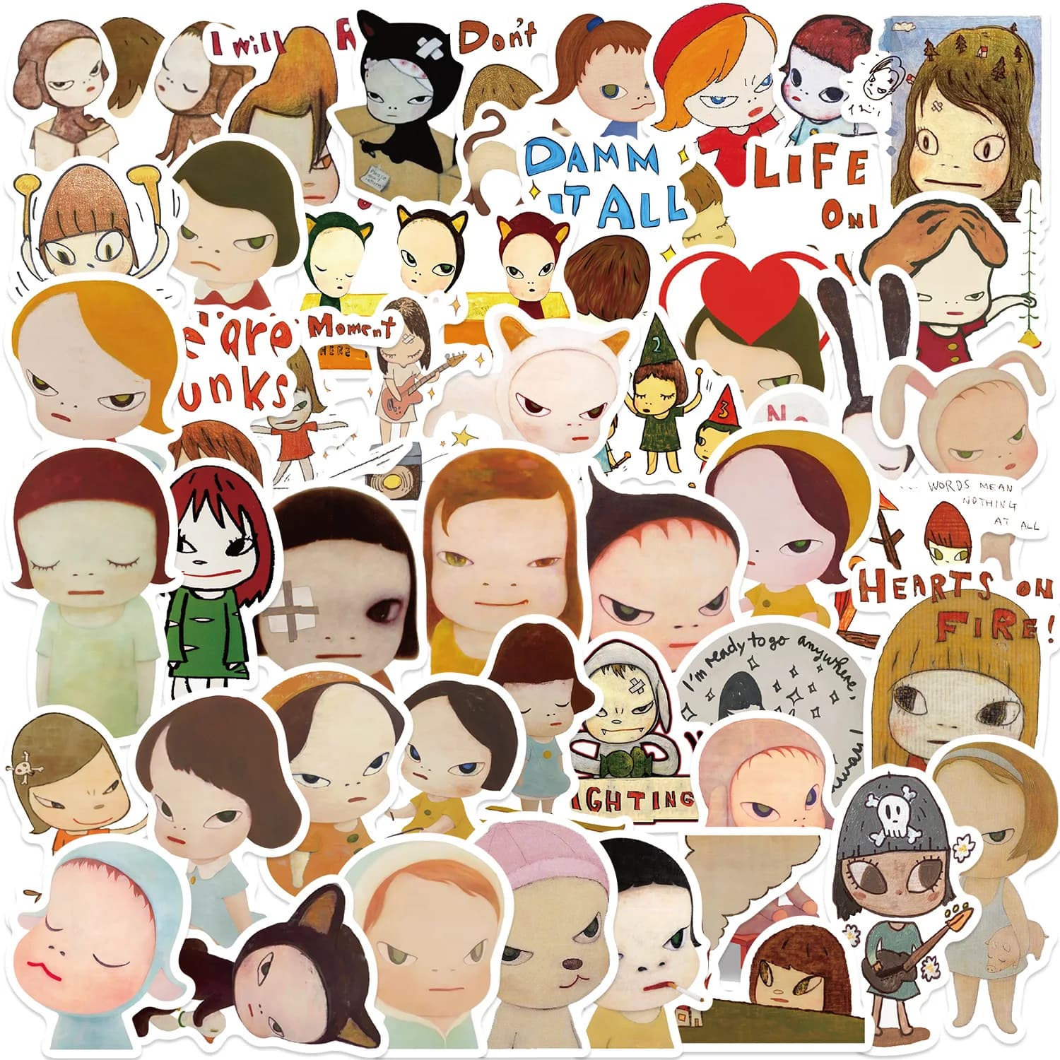 50 Pz Carino Nara Yoshitomo Adesivi Yoshitomo Nara Adesivi FAI DA TE Scrapbooking Telefono Bagagli Skateboard Impermeabile Graffiti Decalcomanie