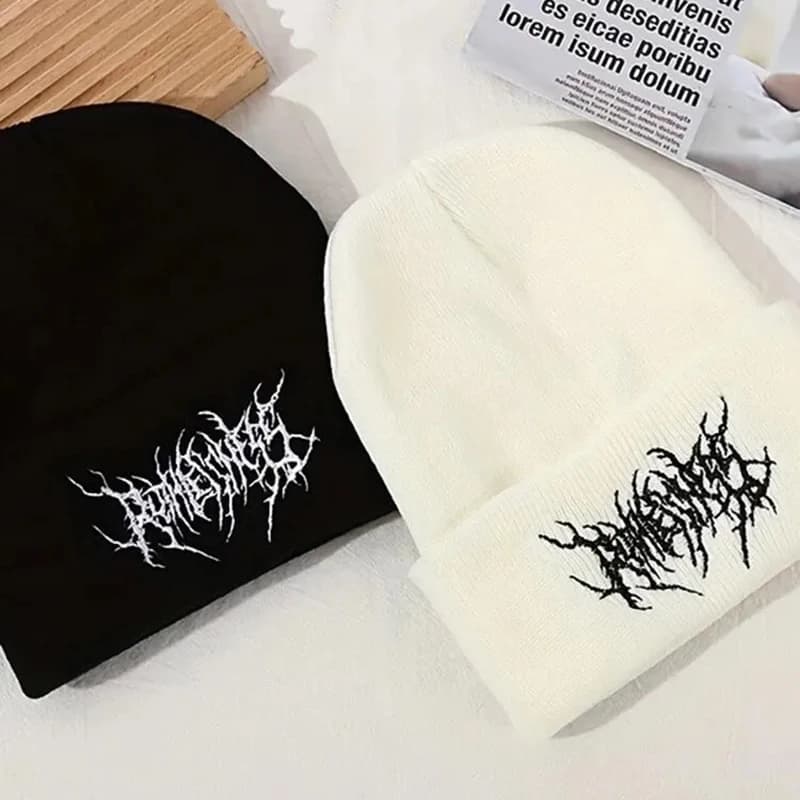 Women's Warm Winter Caps Gothic Street Punching Caps Knitted 100% Acrylic Fashion Keep Hot Skullies Caps