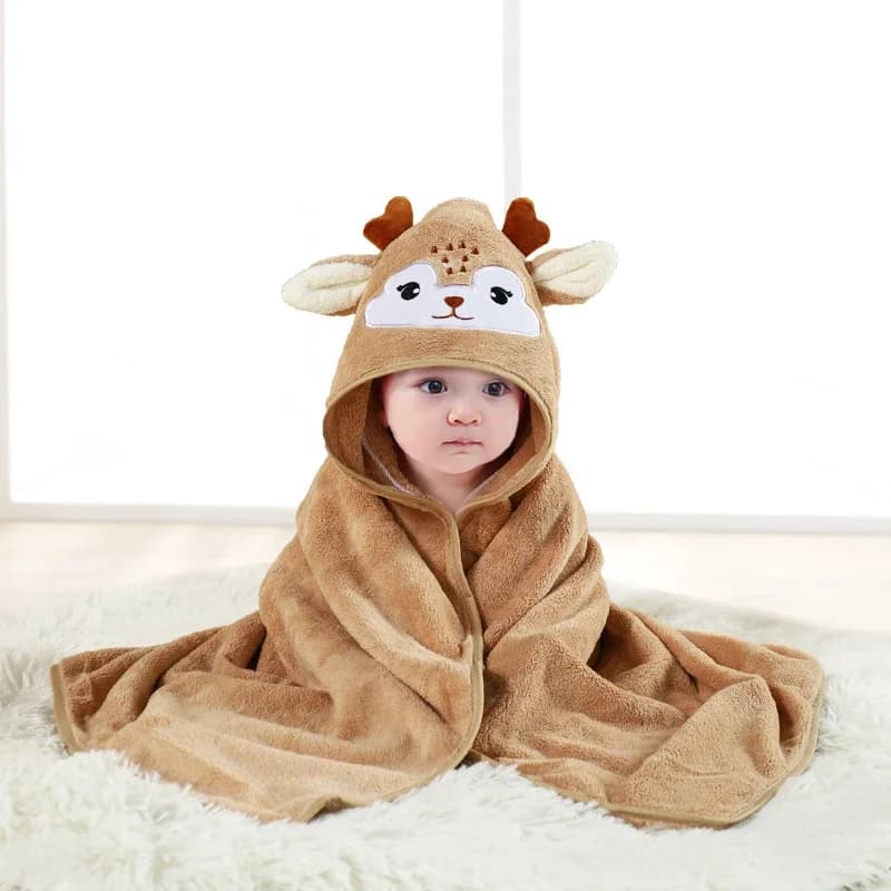 Asciugamano da Bagno per Neonati con Cappuccio, Morbido Accappatoio Cartoon, Coperta Avvolgente Calda per Bambini e Bambine