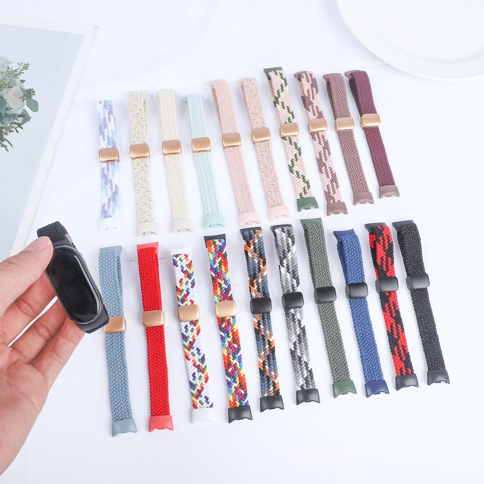 Magnetic Braided strap for Xiaomi Mi Band 10 Accessories breathable nylon Bracelet belt pulseira correas for Xiaomi Mi band 9 8