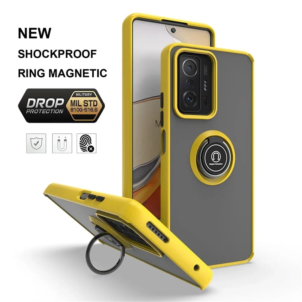 Anello di Supporto Magnetico Cassa Del Telefono Per Xiaomi 11 Lite 10T 11T 11T Pro Poco X3 NFC X4 GT X5 Pro 5G Anello di Metallo Della Copertura Del Supporto