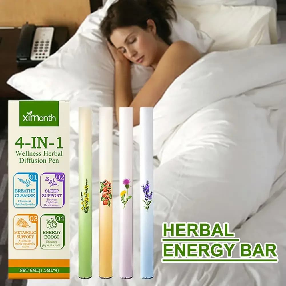 4 In 1 Air Freshening Pen: Relaxing The Senses Clear Pen Diffuser Lung-Cleansing Aromatherapy Refreshing Breathing Invigora M6P4
