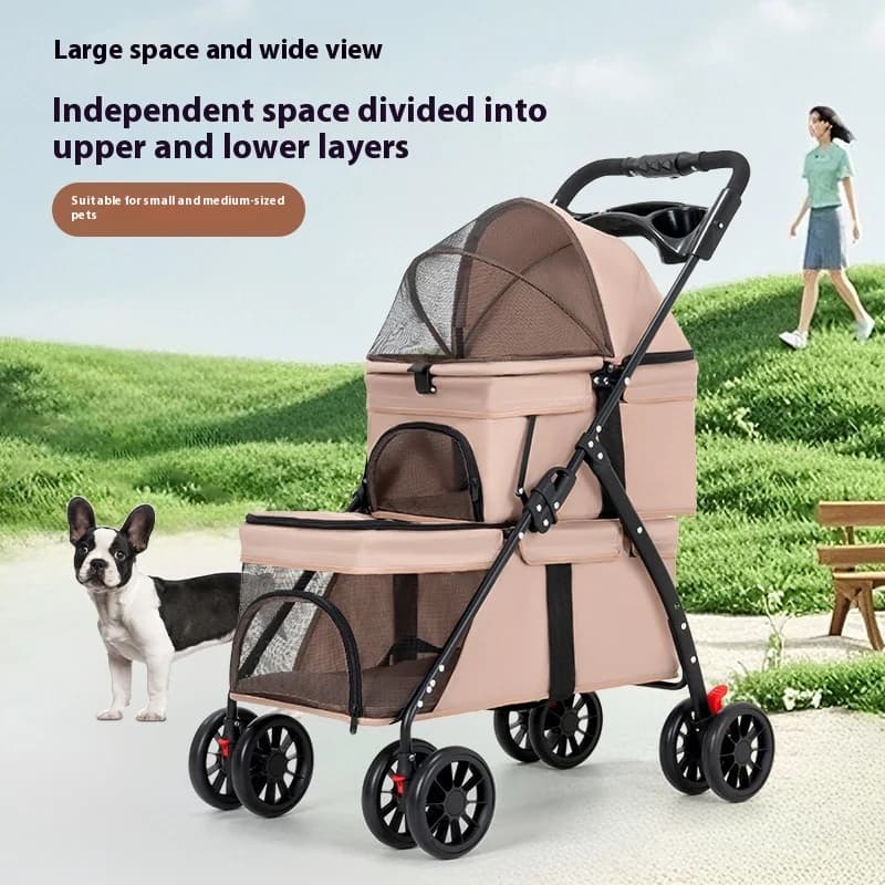 Carrello per animali doppio Carrello per cani pieghevole leggero Trasportino per gatti Teddy Baby Out Borsa per animali Zaino Accessori Trasportino per animali domestici