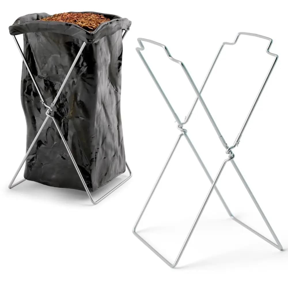 Portable Holder for Exterior Bags, 18 x 14 x 32, Folder for Garden, Courtyard, Laundry