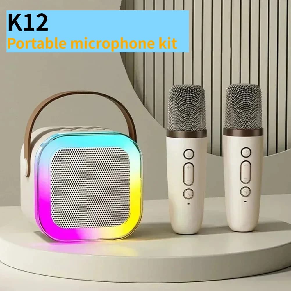 K12 NUOVO altoparlante Bluetooth caldo portatile domestico carino Karaoke Mini audio wireless con microfono macchina per canto familiare K Song