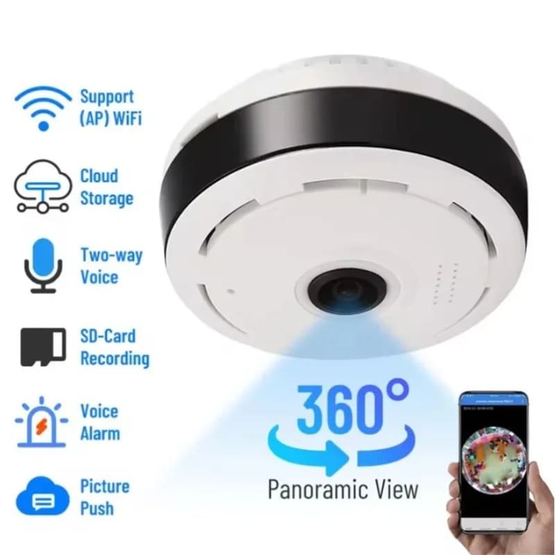 Telecamera panoramica V380 Pro Wifi telecamera di sicurezza 1080P telecamera IP Fisheye panoramica a 360 gradi telecamera di sorveglianza per visione notturna