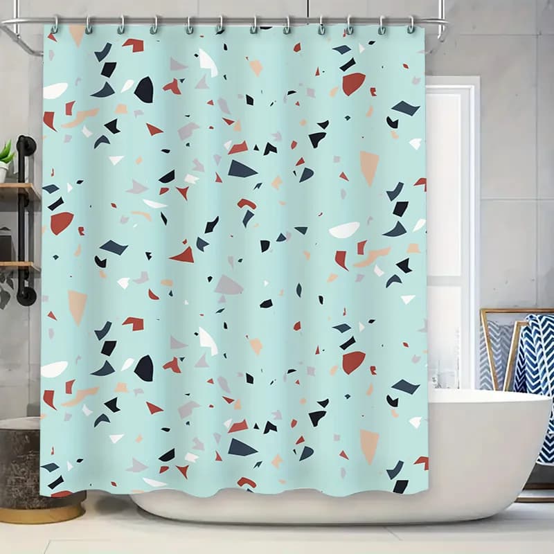 Deliziosa decorazione da bagno con tenda da doccia floreale per un'esperienza rinfrescante Design floreale bianco rosa Facile da installare con anelli a gancio