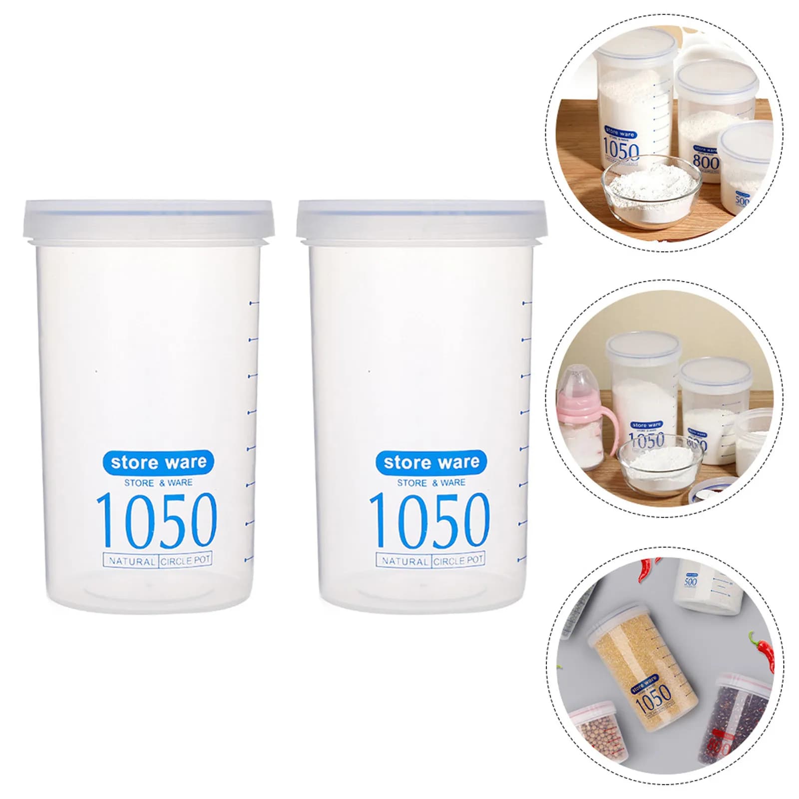 2Pcs Portable Lightweight Food Storage Bottles Protein Powder Storage Bottles Sealed Jar for Sugar Salt Pepper Candy Dried Fruit