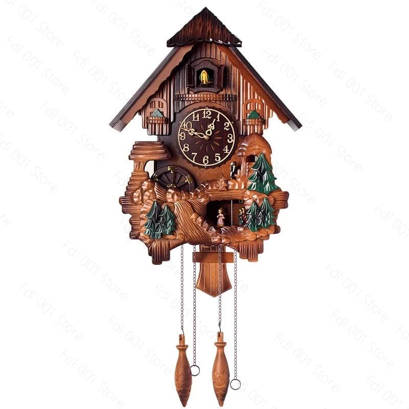 Unusual Creative Wall Clock Classic Vintage Cuckoo Clock Retro Wood With Pendulum Customize Reloj Digital Pared Household Goods