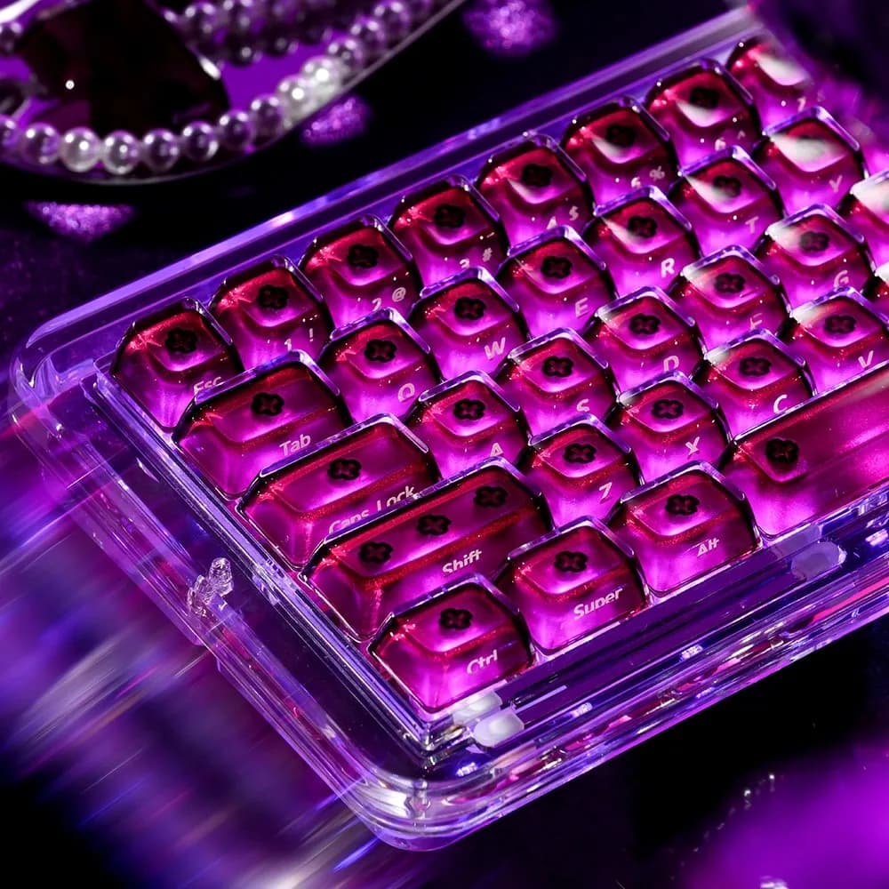 Crystal Jelly 2.0 Theme Keycaps Set MDA Profile Keycaps Custom Original Keycaps for Mechanical Keyboard Accessories Gift