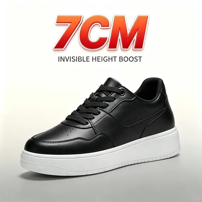 7CM Height Boost Invisible Increasing Sneakers for Men Women Lightweight Comfortable Leather Platform Sport Outdoor Casual Shoes