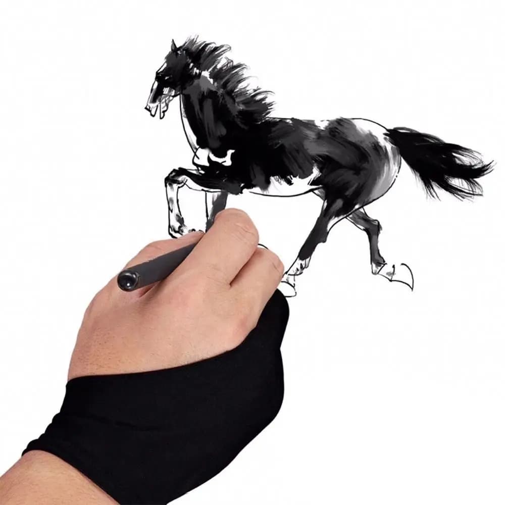 Comfortable Black Blue Grey Pink Anti-Scratch Tablet Drawing Glove Two Finger Glove Painting Glove Art Supplies