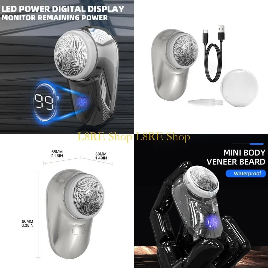 Mini rasoio elettrico L8RE Wet-Dry Rasoio elettrico da viaggio impermeabile a doppio uso per uomo