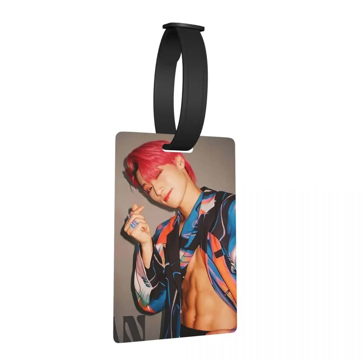 Choi San Ateez Etichette per bagagli Accessori per valigie Etichetta per imbarco per bagagli portatile da viaggio Porta etichette ID Nome Indirizzo