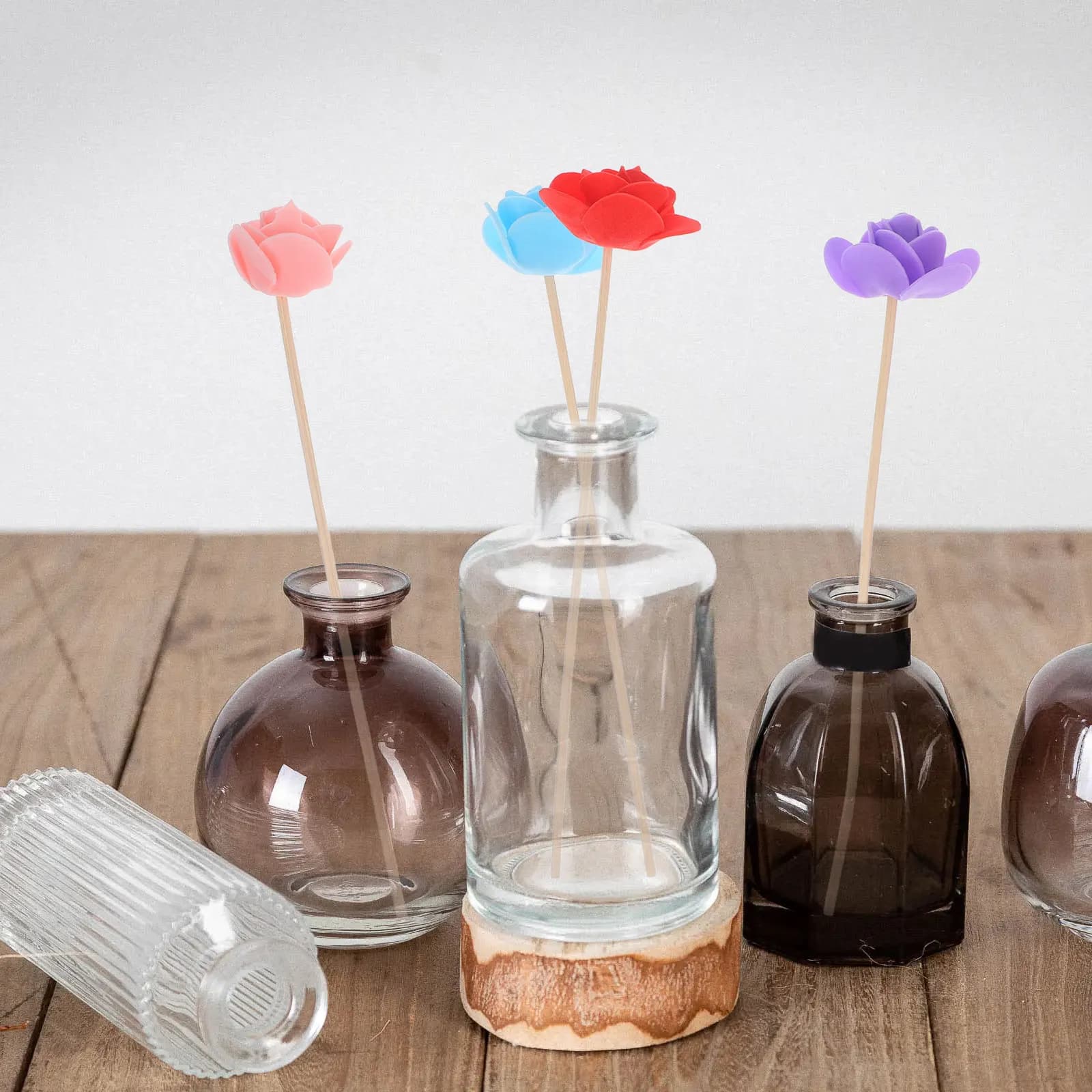 10Pcs Wood Diffuser Sticks Aroma Rods Dried Flower Simulation Fragrance Essential Oil Diffuser Replacement Reeds Home Decor