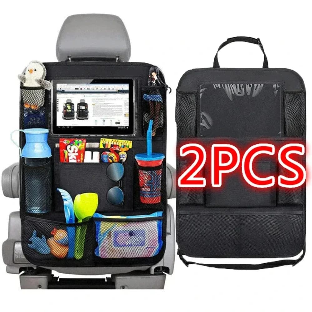 Organizer per schienale seggiolino auto 9 tasche portaoggetti con protezione per supporto tablet touch screen per bambini Accessori per auto per bambini