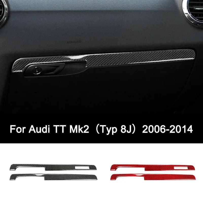 Per Audi TT Mk2 (Typ 8J) 2006-2014, adesivo per pannello vano portaoggetti co-pilota in fibra di carbonio premium Accessori interni personalizzati per auto