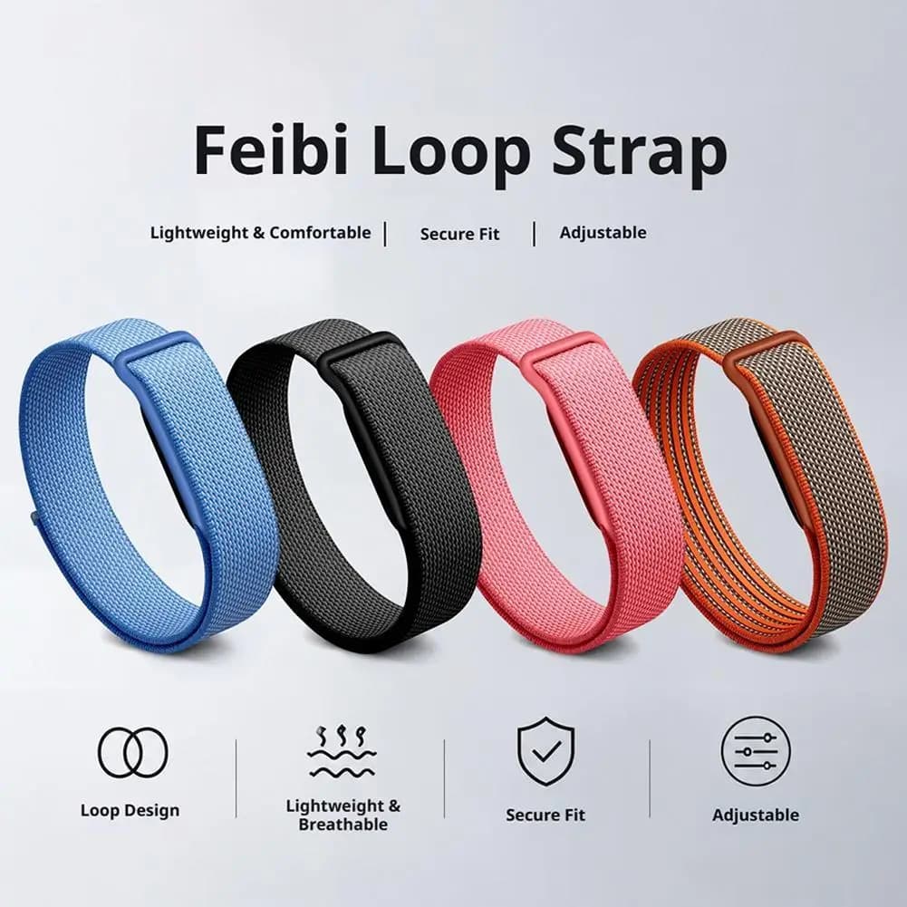 Nylon Loop Sport Braided Watch Strap for Google Fitbit Air Velcro Bracelet Breathable Quick-dry Band Wristband Replacement Parts