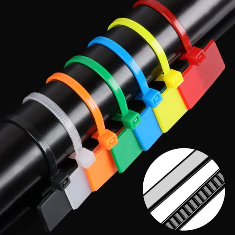 100 pz 4*150mm Fascette per cavi in nylon Etichette per etichette Fascette per anelli in plastica Marcatori Etichetta per cavi Fascette autobloccanti