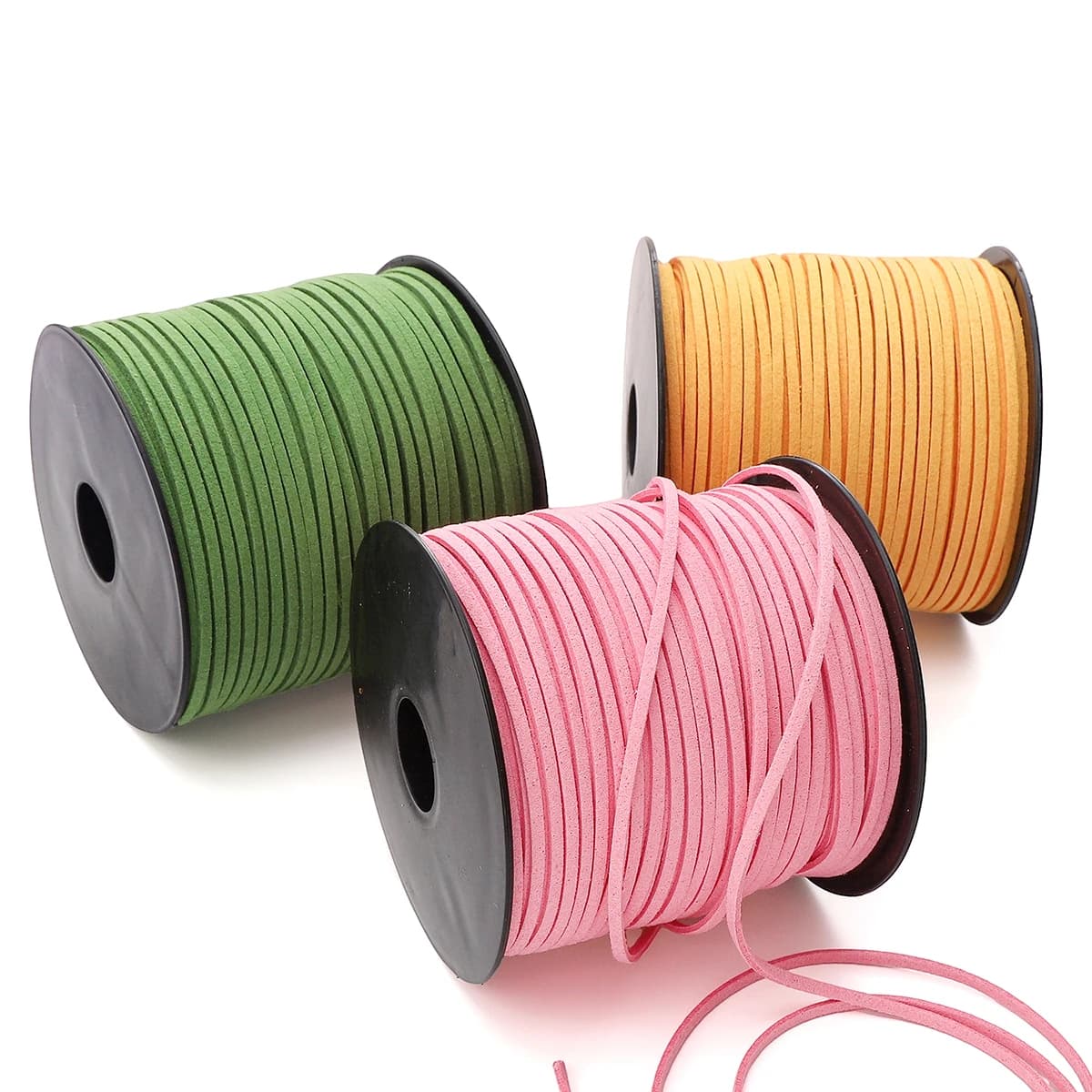 3mm Fake Suede Leather Braided Cable in Korean Velvet Leather for handmade beads bracelet DIY creation of rope jewelry 1 m/4 m/roll