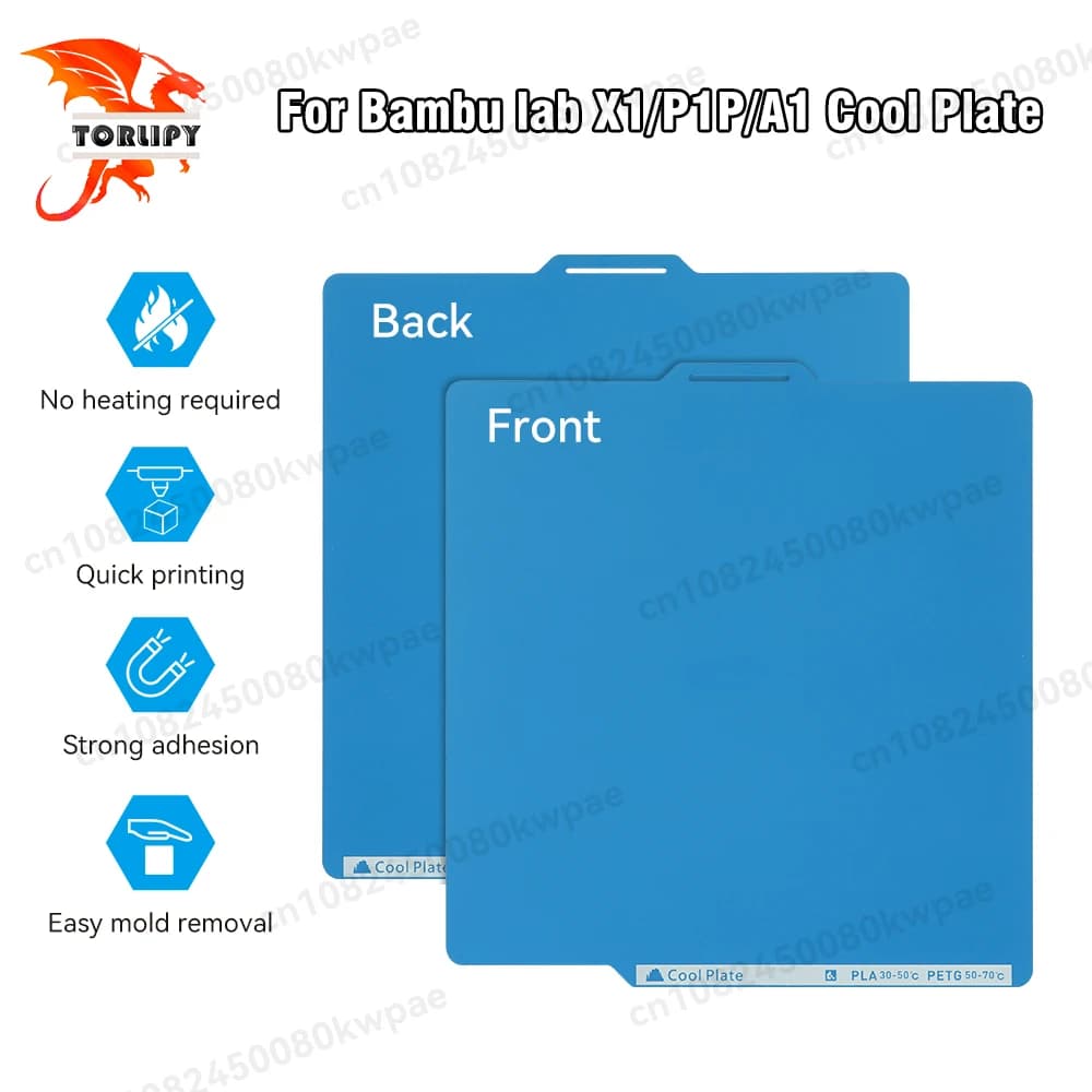 Piastra di costruzione per Bambu lab X1/P1P/A1 Piastra fredda 256x256mm Acciaio per molle bifacciale strutturato per stampante 3D BambuLab X1/P1P/A1