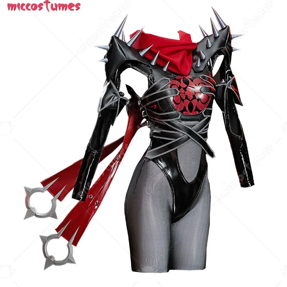 miccostumes Rival Girl Women's Sue Storm MALICE Skin Cosplay Costume Black Red Body Full Set Cosplay Costumes Halloween