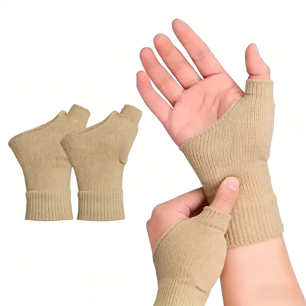 1 paio di guanti traspiranti per artrite con compressione polso-orteza e supporto per il polso imbottito in gel per alleviare il dolore da infortuni all'indice