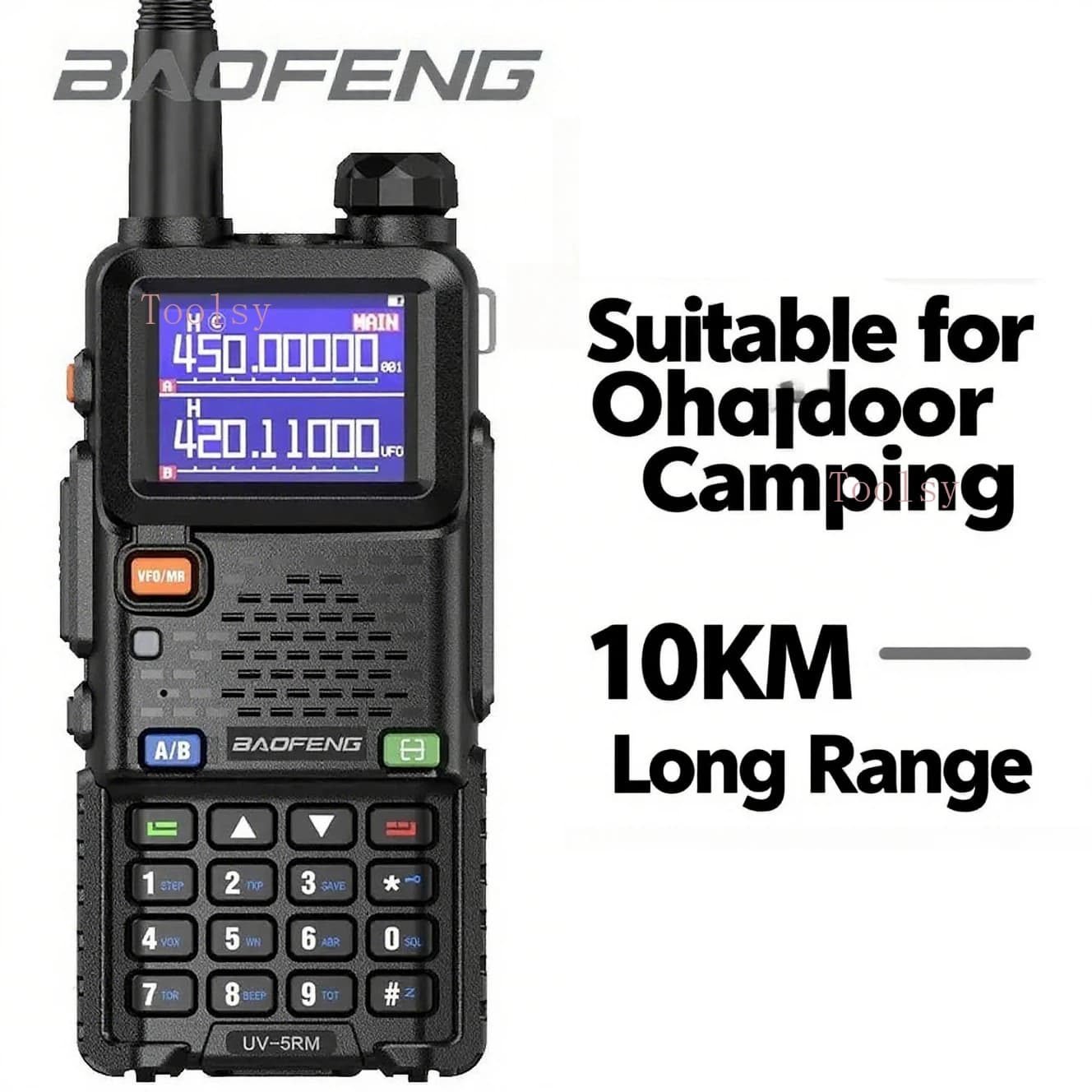Baofeng UV5RM Walkie Talkie a lungo raggio Wirless Copia Frequenza Tipo-C Caricatore attrezzatura da campeggio esterna Caccia Radioamatore bidirezionale