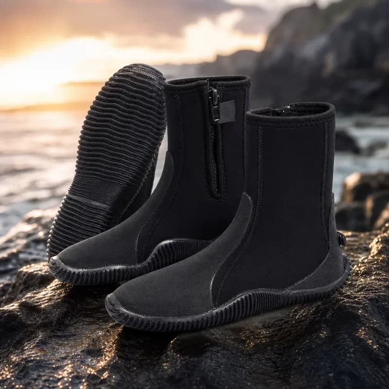 For DIVE & SAIL 5MM High Top Diving Boots Outdoor Beach Surfing Shoes Non Slip Snorkeling Equipment